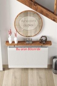 Resim TALAŞTOZUM Atlantik Çam Petek Üstü Uçan Raf & Dresuar Duvar Montajsız Oval Kesim 80 Cm 