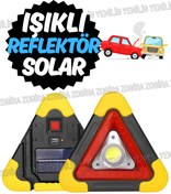 Resim Zogira Çok Amaçlı Güneş Enerjili İkaz Lambası – Taşınabilir Reflektörlü Acil Durum Aydınlatması 