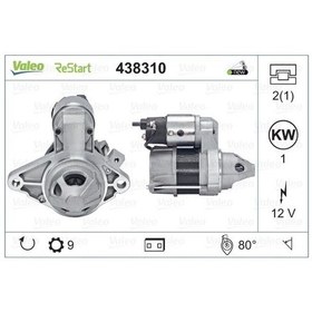 Resim Valeo 438310 Mars Motoru 12v 1kw 9 Dis ( Toyota: Yaris 1.0 10-) Start-stop 281000q120 (WA693365) 
