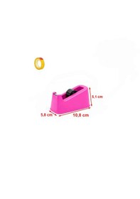 Resim Fixpoint Kaydırmaz Tabanlı Küçük Boy Bant Kesme Makinesi Para Bandı Bant Kesici + Bant Hediyeli Pembe Renk 1 Adet 
