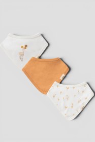 Resim BabyCosy Organic Wear BabyCosy Tavşan Desenli Organik Pamuk Bebek Mama Önlüğü 3'lü Set 