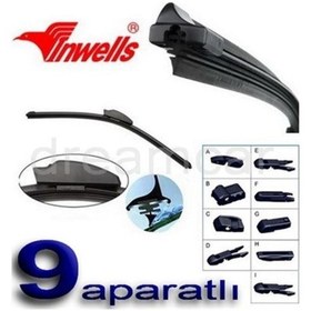 Resim Inwells Araca Özel 9 Aparatlı 55 cm. Muz Tipi Silecek 