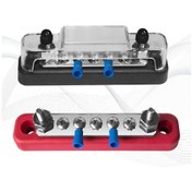 Resim Chuangyinshop Siyah Kırmızı 48v100a Yüksek Akım Rv Otobüs Barası M5 M4 Vidalı 12 Mavi Terminal Araç Gemi Yat 