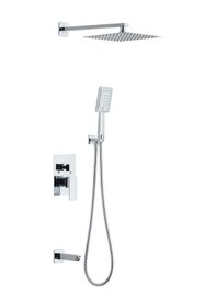 Resim Duxxa Ankastre Duş Seti Krom-kare- D.050 Gri 