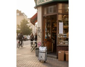 Resim Kanonik Education Günlük Alışverişler İçin Konforlu Tekerlekli Pazar Arabası 