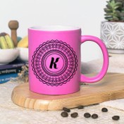 Resim Pembe Renk Harfli Kupa Bardak 
