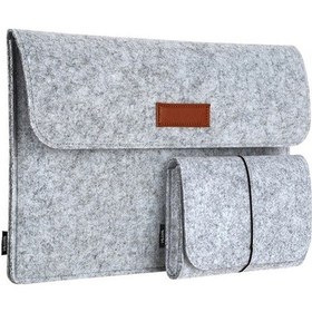 Resim Createtech Taşıma Mouse Koruyucu Kılıf Keçe İçin Gri Çantası Çanta, 4 Bölmeli Bölme İle 13.3 İnç Laptop Taşıma Çantası Gri 