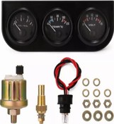 Resim Geeroyoo 12v 52mm 3 Lü Araç Göstergeleri - Volt, Su Sıcaklık, Yağ Basınç Seti Jzr-gy 