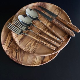Resim El Yapımı Zeytin Ağacı Yemek Takımı - 2 Kişilik, Yemek Takımı, İki Kişilik Ahşap Mutfak Yemek Takımı, Sofra Takımları - 2'li set 