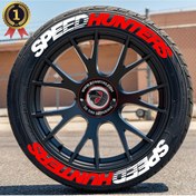 Resim bombtire Çift Renk Lastik Yazısı Speedhunters 2.5 Cm Orijinal Ürün 4 Adet + Yapıştırıcı Tutkal 