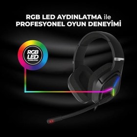 Resim Lecoo HT406 3.5mm Jack + USB Kablolu RGB Aydınlatmalı Kulak Üstü Gaming Kulaklık - Evrensel Uyumlu, 50mm Ses Sürücüsü, 1.5m Kablo Uzunluğu, Ergonomik Kulaklık Siyah 