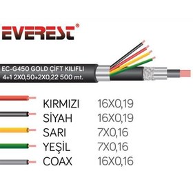 Resim Everest EC-G450 4+1 Gold Çift Kılıflı 500M CCTV Kablo 