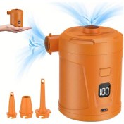 Resim Willowhaven Turuncu Kablosuz Taşınabilir Elektrikli Şişirme Pompası Yüzme Yatağı Ve Simit İçin 