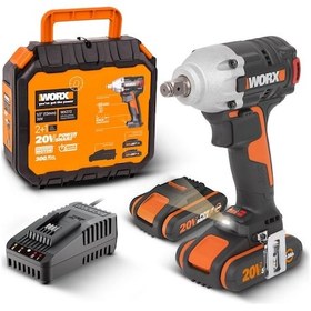 Resim Worx WX272 20Volt/2.0Ah Li-ion Çift Akülü 300Nm Kömürsüz Profesyonel Somun Sıkma 