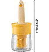 Resim Yifomall Yüksek Isıya Dayanıklı Cam Yağ Şişesi Ve Silikon Fırça Seti - Barbekü Ve Piknik İçin İdeal Mutfak Aksesuarı Çok Renkli 