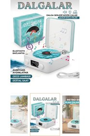 Resim Genel Markalar Nostalji Plak Çalar Bluetooth Subwoofer 3d Ses Dalgası Retro Müzik Plak Çalar 
