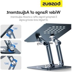 Resim Baseus Ayarlanabilir Dizüstü Bilgisayar Standı, 360 Derece Dönebilen Ayarlanabilir Dizüstü Bilgisayar Standı Üç Katlı Versiyon Macbook Air Pro, Dell Xps, Hp Vb. İçin Ergonomik Katlanabilir Stand 124-Pembe 