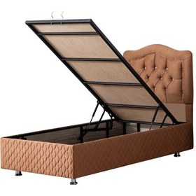 Resim Setaymobilya Baza, Şah Açık Kahve Tek Kişilik Baza + Başlık, Mdf - Setay 