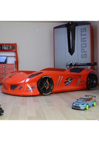 Resim Setaymobilya Arabalı Yatak, Jaguar Rüzgarlıklı Kumandalı Kırmızı Arabalı Yatak 