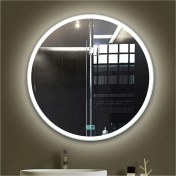 Resim Global Led Mirror 45 cm Dokunmatik Tuşlu Buğu Yapmayan Ledli Yuvarlak Banyo Aynası 