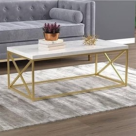 Resim Orta Sehpa 19323 Ogem çapraz Model Metal Transmisyon çelik Gold Kaplama El Yapım 