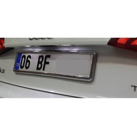 Resim Krom Köşeli Plakalık Araç Krom Plaka 2 Adet Çerçeve 2 Adet Altlık 395298262 
