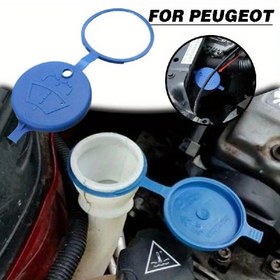 Resim Peugeot Araba Cam Yıkama Sıvısı Depolama Kabı Kapağı, Kolay Su Şişesi Doldurma, Dayanıklı PP Malzeme, 307 206 408 308 207 Modelleriyle Uyumlu 