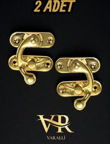 Resim Varalli 2 Adet Gold Yay Gözü, Zamak, 25x20 mm - Özel, Hobi, Sandık, Tavla, Hediye, Kutu Kapak Kilidi 