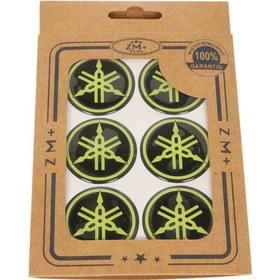 Resim YAMAHA Koruma Takozu Damla Etiket Sticker Ø39 mm SİYAH-SARI 