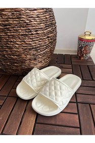 Resim Behtah Kundura Erkek Fashion Kareli Slide Terlik Plaj Havuz Sahil Deniz Yeni Sezon 