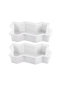 Resim Zcjb 2x Üç Dalga Şekli Bahçe Yolu Plastik Beton Parke Tuğla Kalıp Diy Geçit Çimento Tuğla Kalıp-75173 