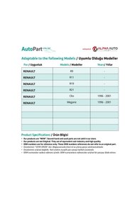 Resim Renault İçin Vites Tıkırtı Burcu 