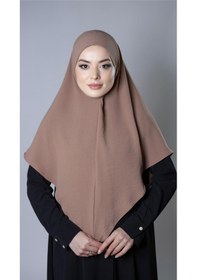 Resim Hürrem Bone Taba Pratik Hazır Geçmeli Tesettür Eşarp Aerobin Kumaş Düz Hijab 2309 33 