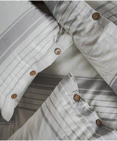 Resim Cotton Collection Tek Kişilik Çizgili Nevresim Seti Mistray Renkli 