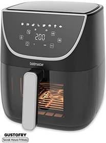 Resim Goldmaster Gustofry 1700 Watt XL Dokunmatik 8 Ön Ayarlı Cam Kapaklı Hazne Aydınlatmalı Airfryer Sıcak Hava Fritözü 