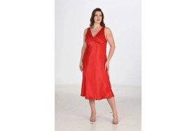 Resim Giyim 2li Kırmızı Sabahlık Takımı Bigsize 6226 