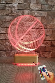 Resim Vipyol Basketbol Topu 3d Led Gece Lambası 16 Renk Doğumgünü Hediyesi 
