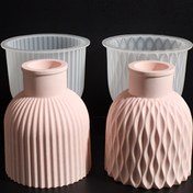 Resim 1 adet Silikon Vazo ve Mumluk Kalıbı - Reçine, Alçı, Beton için Çok Renkli DIY El Sanatları Kalıpları - Ev Dekorasyonu Sanat Projeleri, Elektrik Gerektirmez, Kolay Çıkarma Tasarımı, Vazo Yapımı Kalıbı, Dokulu Dış Mekan 
