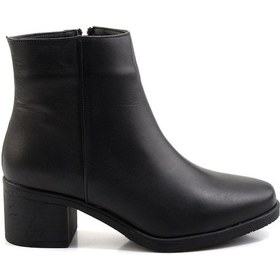 Resim Siyah Hakiki Deri Kadın Bot & Bootie K02586082503 Siyah 