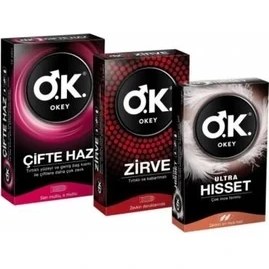 Resim Okey Prezervatif Ultra Hisset 10 Lu + Zirve 10 Lu + Çifte Haz 10 Lu 