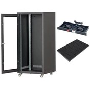 Resim Setrack 19" 12U 600 x 600 Tekerlekli Rack Kabinet + Fan + Sabit Raf 
