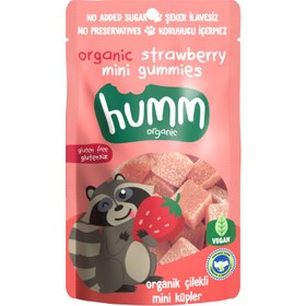 Resim HUMM Organik Vegan Çilekli Mini Küpler 30g 