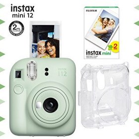 Resim Fujifilm Instax Mini 12 Beyaz Şipşak Fotoğraf Makinesi-20'li Film ve Parlak Kılıf Seti 