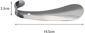 Resim Ayakkabı Boynuzu 1 Adet Ayakkabı Çekeceği 5.7 "Paslanmaz Çelik Metal Shoehorn Ayakkabı Kaldırıcı Aracı Ayakkabı Çekeceği 