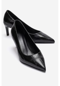 Resim Luvishoes Velmıra Siyah Baskı Kadın Topuklu Ayakkabı 