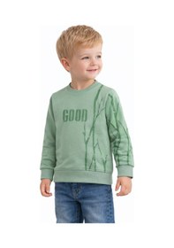 Resim Baglan Erkek Çocuk Önü Arkası Baskılı Sweatshirt Bgl-st05240 Açık Yeşil 