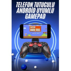 Resim TE Dükkan Joystik Gamepad Bluetooth Telefon Tutucu Oyun Kolu Telefon Android Uyumlu 