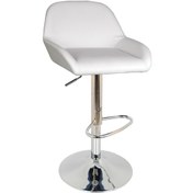 Resim Bürocci Texas Bar Taburesi - Beyaz Deri - 9506S0109 