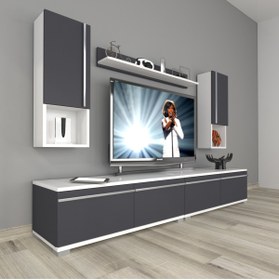 Resim Decoraktiv Eko 5200ta Mdf Tv Ünitesi Tv Sehpası - Beyaz - Antrasit 