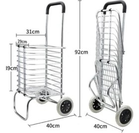 Resim Erdo Katlanabilir Taşınabilir Alışveriş ve Taşıma Arabası 